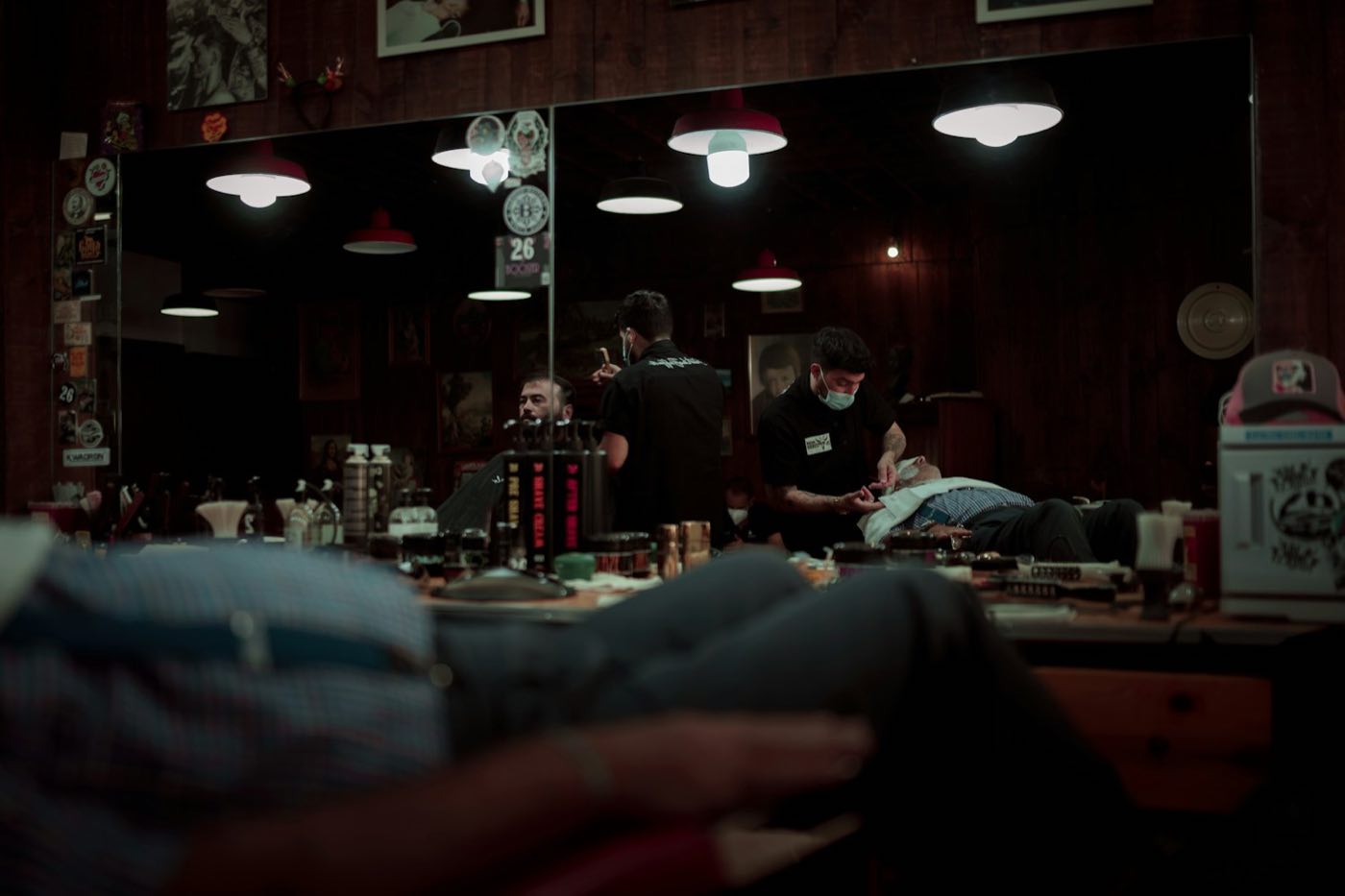 Interior de la barbería