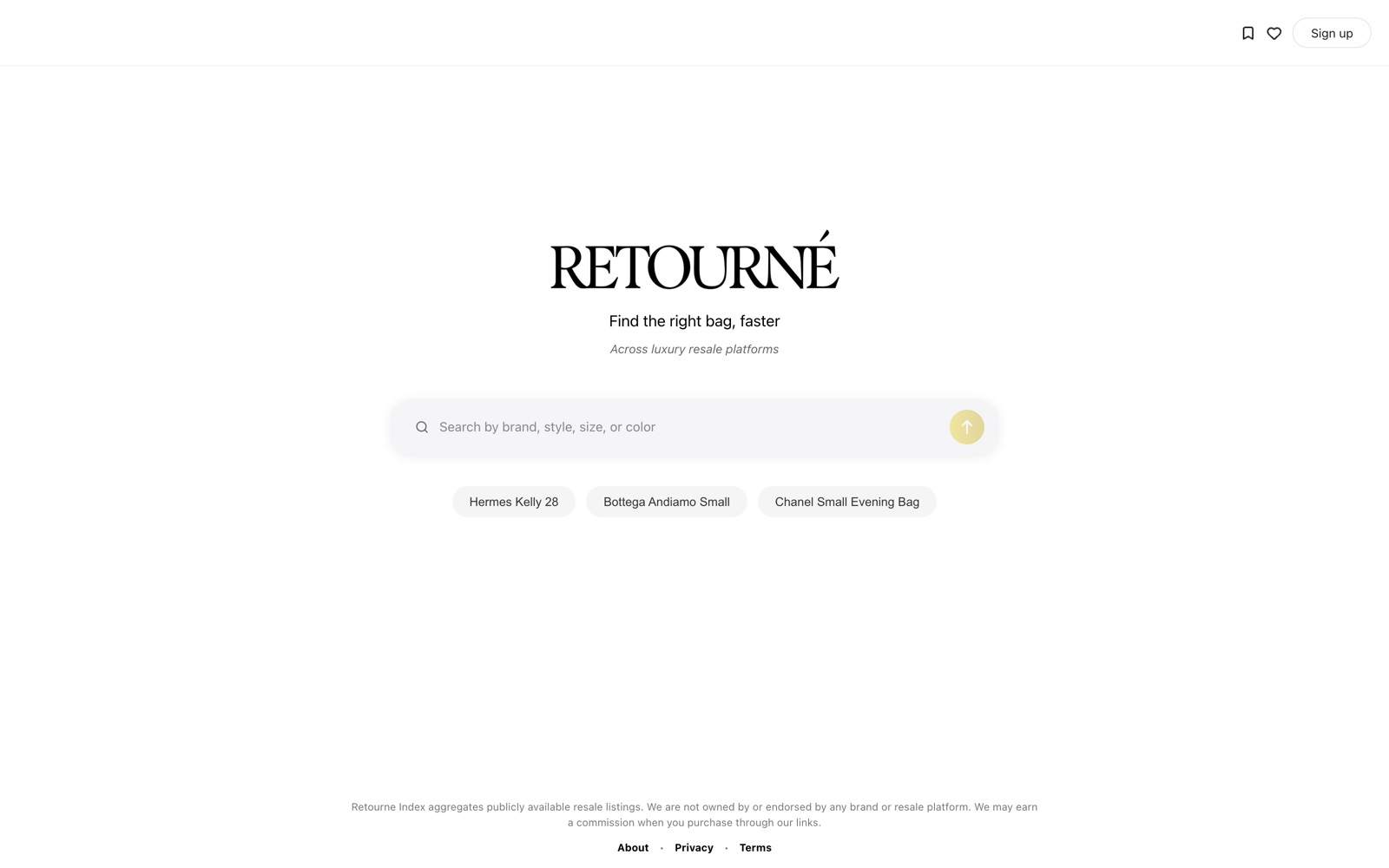 Retourné Index listings